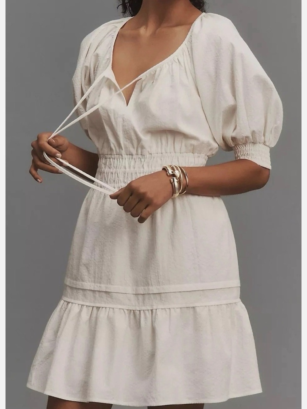 Anthropologie The Somerset Mini Dress Puff-Sleeves Edition - 1x EUC